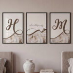 لوحة بأسماء الزوجين 3 قطع