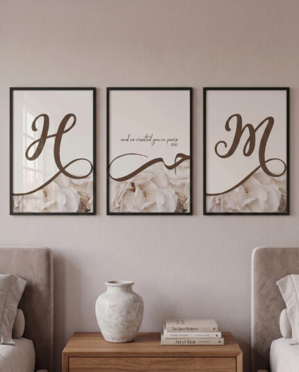 لوحة بأسماء الزوجين 3 قطع